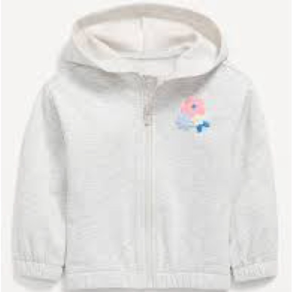 Old Navy Zip Hoodie for Toddler size 3T Kids Gray Hoodie with Floral Design